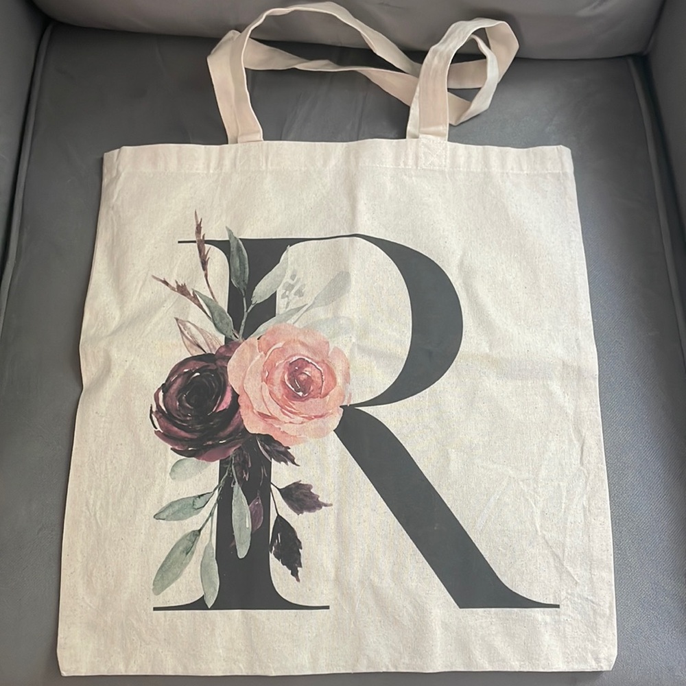 R Canvas Tote NWOT